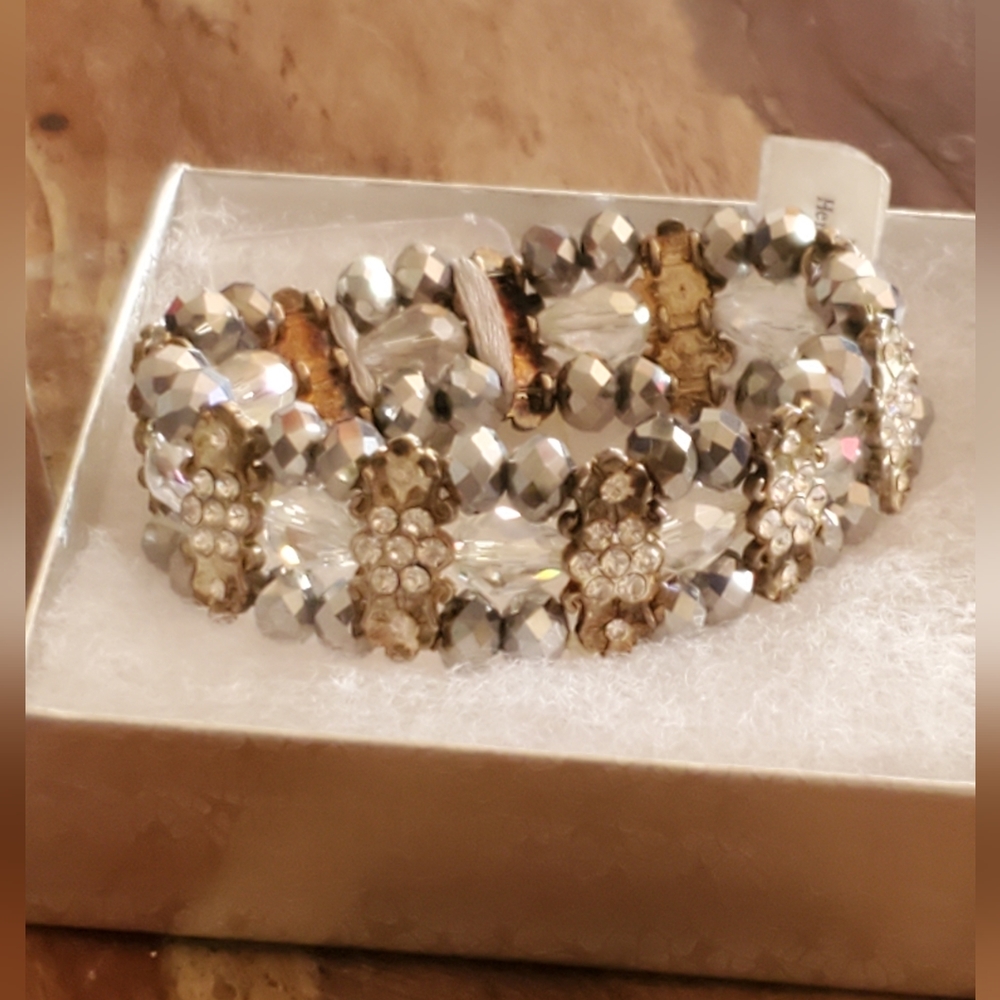 Fitz Design Heiress Sterling Iridescent Stretch Corsage Bracelet